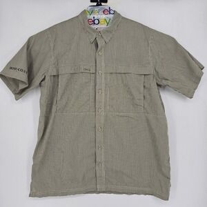 GameGuard Shirt Mens XL White Gingham Checked Vented Fishing Short Sleeve